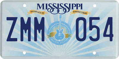 MS license plate ZMM054