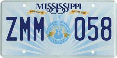 MS license plate ZMM058
