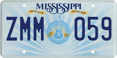 MS license plate ZMM059
