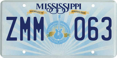 MS license plate ZMM063