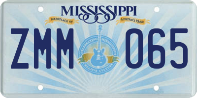 MS license plate ZMM065