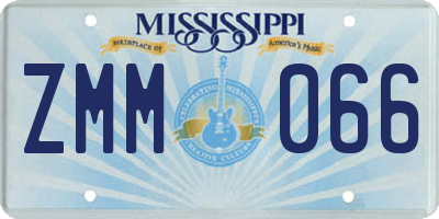 MS license plate ZMM066