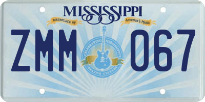 MS license plate ZMM067