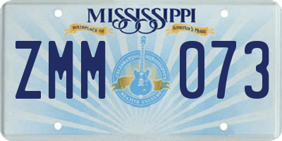 MS license plate ZMM073