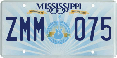 MS license plate ZMM075