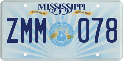 MS license plate ZMM078