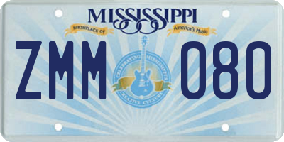 MS license plate ZMM080