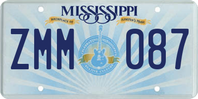 MS license plate ZMM087