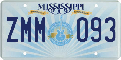 MS license plate ZMM093