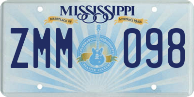 MS license plate ZMM098