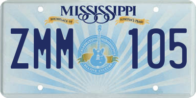 MS license plate ZMM105