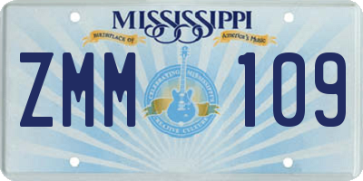 MS license plate ZMM109