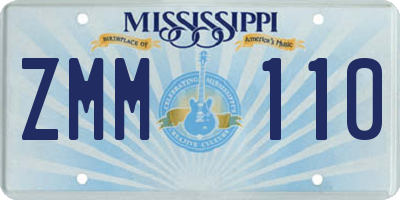 MS license plate ZMM110