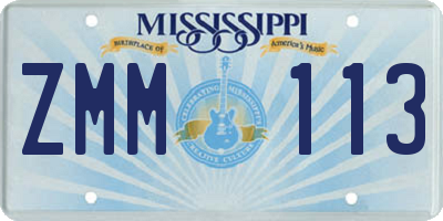 MS license plate ZMM113