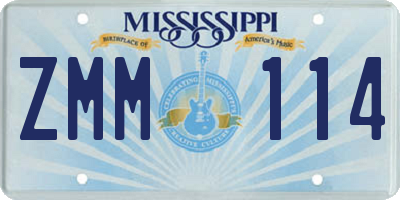 MS license plate ZMM114