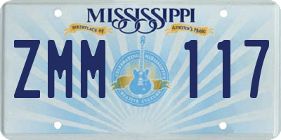MS license plate ZMM117