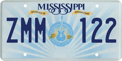 MS license plate ZMM122