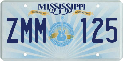 MS license plate ZMM125