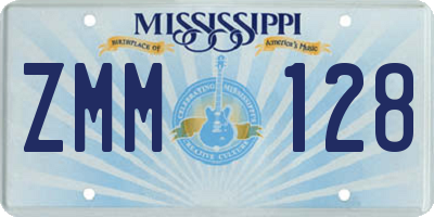 MS license plate ZMM128
