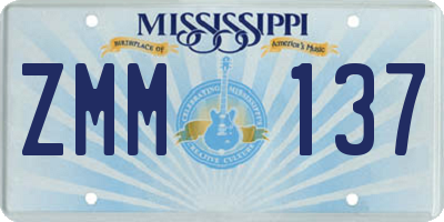 MS license plate ZMM137