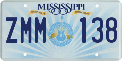 MS license plate ZMM138