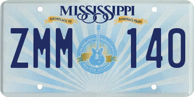 MS license plate ZMM140