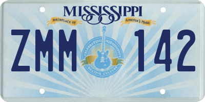 MS license plate ZMM142