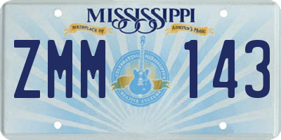 MS license plate ZMM143