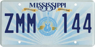 MS license plate ZMM144