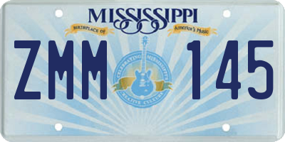 MS license plate ZMM145