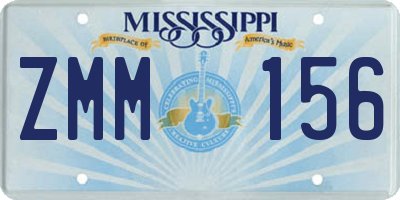 MS license plate ZMM156
