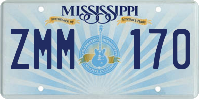 MS license plate ZMM170