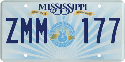 MS license plate ZMM177