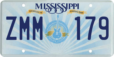 MS license plate ZMM179