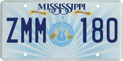 MS license plate ZMM180