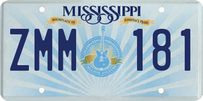 MS license plate ZMM181