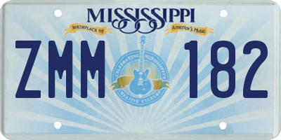 MS license plate ZMM182