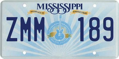 MS license plate ZMM189