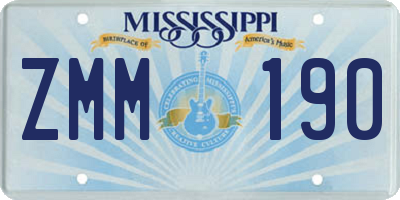 MS license plate ZMM190