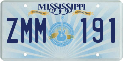 MS license plate ZMM191