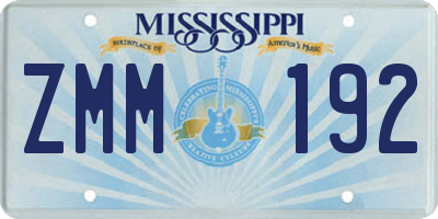 MS license plate ZMM192