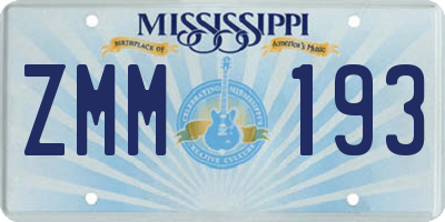 MS license plate ZMM193