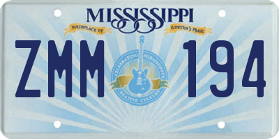 MS license plate ZMM194