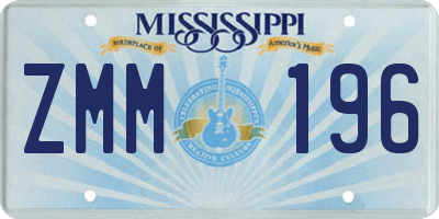 MS license plate ZMM196