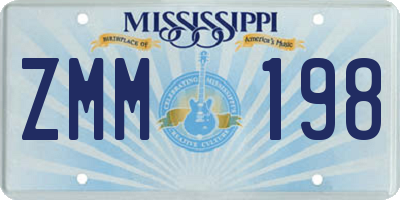 MS license plate ZMM198