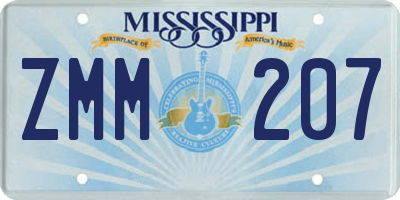 MS license plate ZMM207