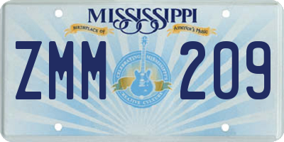 MS license plate ZMM209