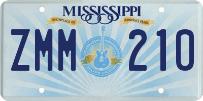 MS license plate ZMM210