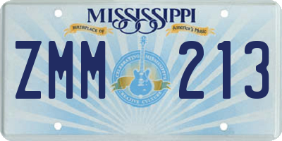 MS license plate ZMM213