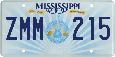 MS license plate ZMM215